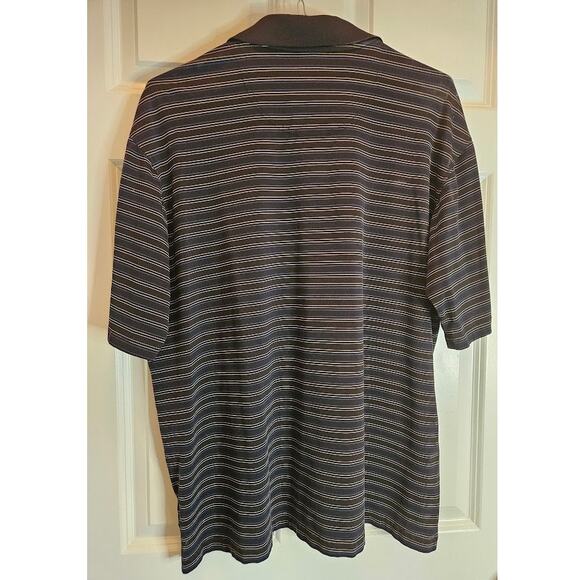 Pebble Beach Performance Polo Men's XXL Knit Black with black cream stripes - Picture 4 of 5